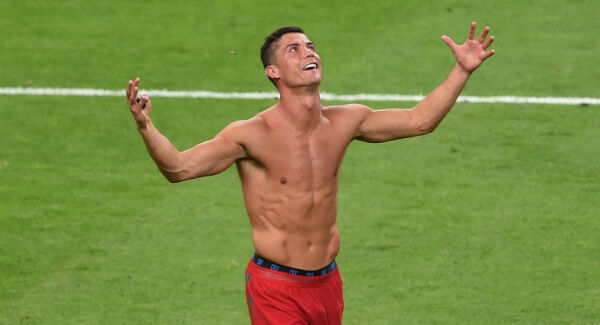 Cristiano Ronaldo celebrates winning the UEFA Euro 2016 Final at the Stade de France. Photo: Joe Giddens/PA