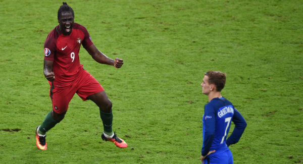 Portugal's Eder celebrates scoring the winning goal. Photo: Joe Giddens/PA