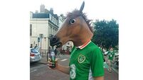 Watch: Irish fan wearing horse mask mobbed after scoring goal through open window