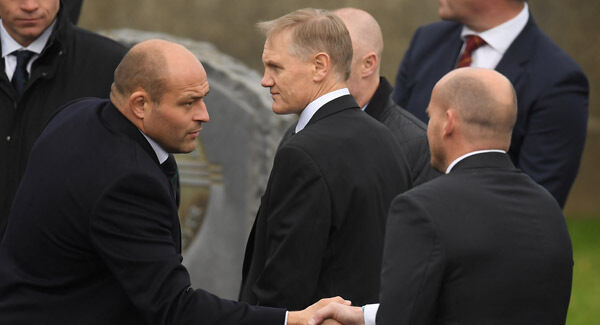 21 October 2016; Ireland captain Rory Best and Glasgow Warriors head coach Gregor Townsend arrive for the funeral of Munster Rugby head coach Anthony Foley at the St. Flannans Church, Killaloe, Co Clare.