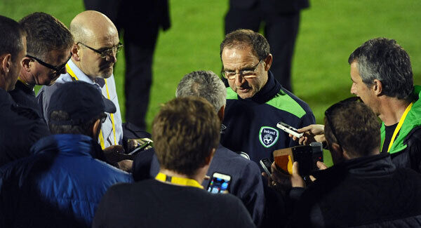 Ireland manager Martin O'Neill speaks to the media after announcing his squad at Turner’s Cross. Photo: Eoin Noonan/Sportsfile