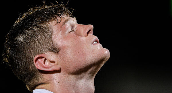 Jack O'Donoghue of Munster reacts to defeat in Cork. Photo by Piaras Ó Mídheach/Sportsfile