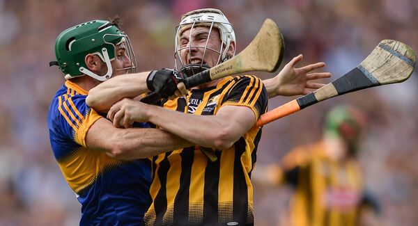Kilkenny's Liam Blanchfield battles Cathal Barrett from Tipperary Kilkenny's Liam Blanchfield battles Cathal Barrett from Tipperary