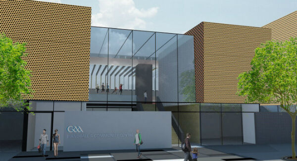 An architect's drawing of the proposed new handball and community centre. Photo: GAA