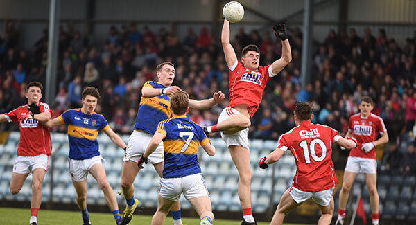 Cork midfielder Cathal Foley wins possession in midfield in competition with Ben Hyland, Tipperary. Pic: Larry Cummins Cork midfielder Cathal Foley wins possession in midfield in competition with Ben Hyland, Tipperary. Pic: Larry Cummins