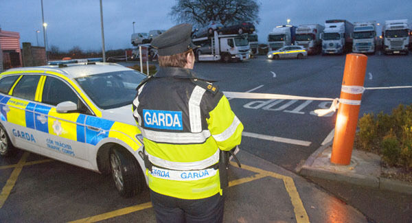 Gardaí at the scene in Fermoy, Co. Cork, where the body of a man was discovered at a truck stop off Pike Road. Pic: Daragh Mc Sweeney/Provision