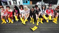 World Irish dancing competitors swap their pumps for their wellies in support of the RNLI
