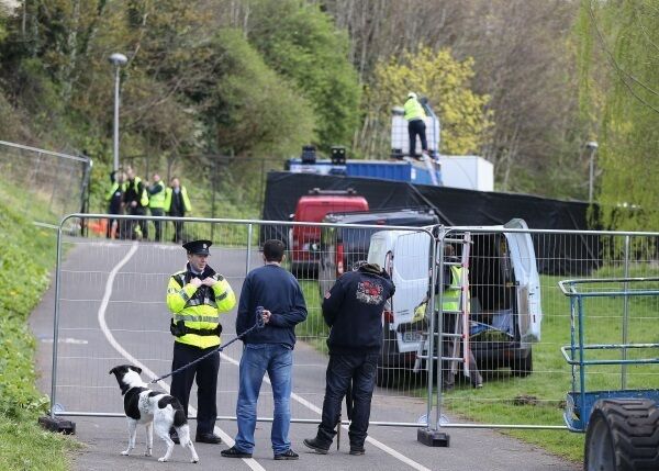 Gardaí in Tolka Valley Park in Finglas, Dublin. Photo: PA Gardaí in Tolka Valley Park in Finglas, Dublin. Photo: PA