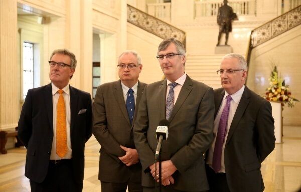 Ulster Unionist Party's Mike Nesbitt, Steve Aiken, Tom Elliott and Danny Kennedy. Ulster Unionist Party's Mike Nesbitt, Steve Aiken, Tom Elliott and Danny Kennedy.