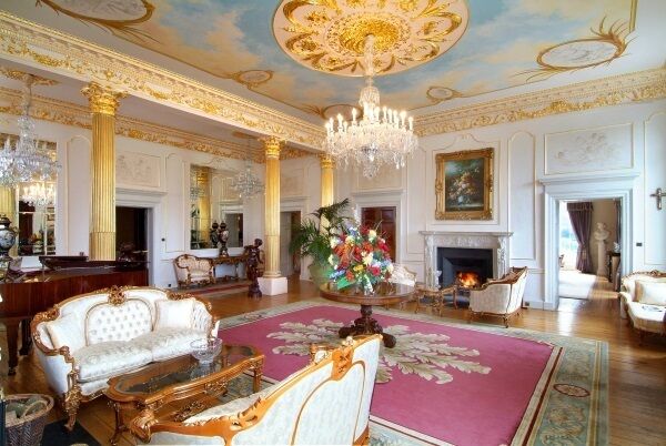 Castlehyde comprises 12 bedrooms, a cinema, spa and pool, two wine cellars, a whiskey room, a formal dining room, tennis court, gym, dance rehearsal space, a two-storey library, and a bar.