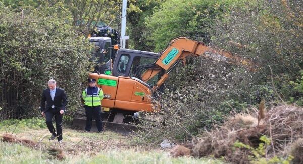 Gardaí at the site of a previous search for James Nolan's remains in Finglas. Gardaí at the site of a previous search for James Nolan's remains in Finglas.