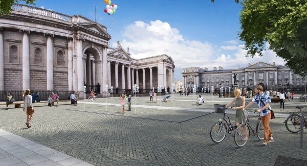 An artist's impression of the Dublin City Council proposal showing the view from College Green towards Bank of Ireland. An artist's impression of the Dublin City Council proposal showing the view from College Green towards Bank of Ireland.