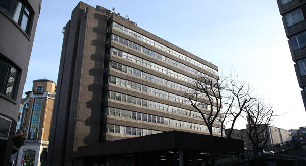 A general view of Apollo House, a vacant office block in Dublin city centre.