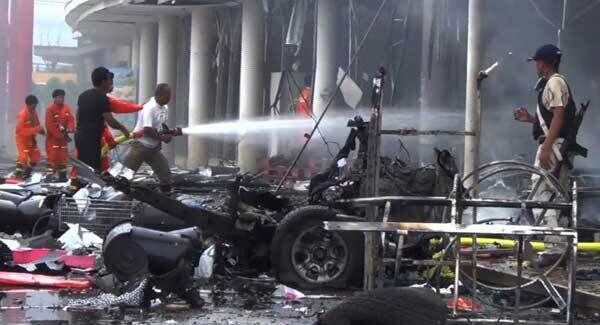 A file photo of a car bomb in Thailand in May 2017.