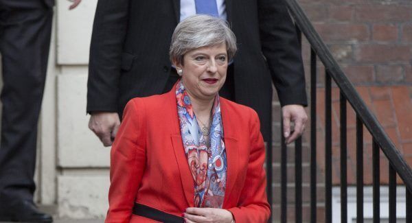 Prime Minister Theresa May leaves Conservative Party HQ in Westminster. Photo: Rick Findler/PA Wire