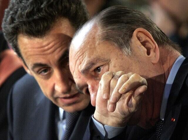 Jacques Chirac with Nicolas Sarkozy (Christophe Ena/AP)