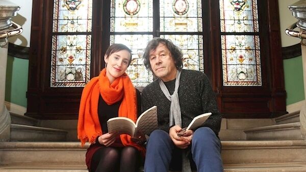 Jessica Traynor and Stephen Rea at the launch of Dublin Book Festival. Picture: Leon Farrell