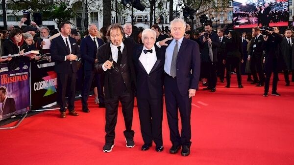 Al Pacino, Martin Scorsese and Robert de Niro attending the Closing Gala and International premiere of The Irishman, held as part of the BFI London Film Festival 2019, London. Photo credit: Ian West/PA Wire.
