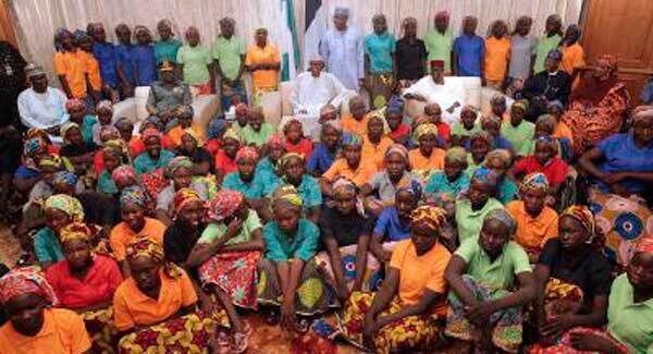 The Chibok schoolgirls after their release earlier this year. The Chibok schoolgirls after their release earlier this year.