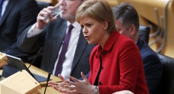 First Minister Nicola Sturgeon attends a debate on a second referendum on independence at Scotland's Parliament in Holyrood, Edinburgh.