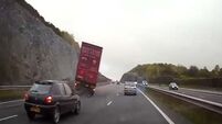 Dashcam footage shows HGV crash that left four injured