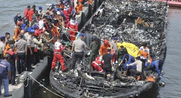 23 dead after ferry catches fire near Indonesian capital