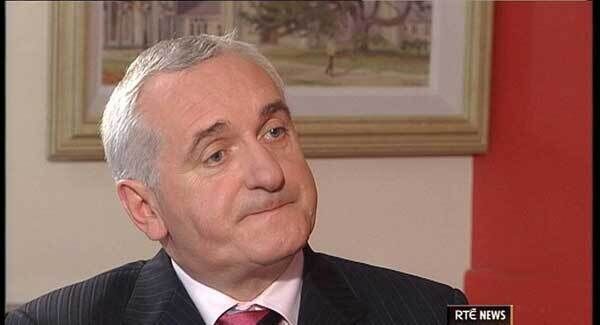 Bertie Ahern sheds a tear on RTE News interview with Brian Dobson, 2006. Bertie Ahern sheds a tear on RTE News interview with Brian Dobson, 2006.