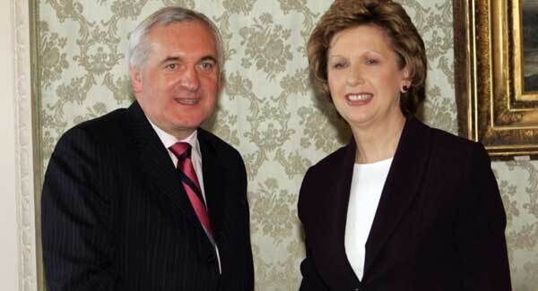 29/4/2007. The Taoiseach and Fianna Fail leader Bertie Ahern at Aras an Uachtarain. 29/4/2007. The Taoiseach and Fianna Fail leader Bertie Ahern at Aras an Uachtarain.