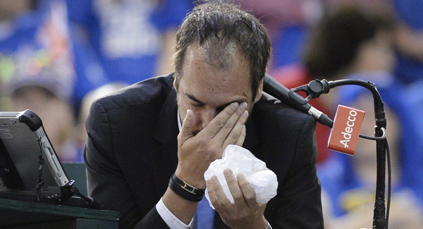 Ouch! Tennis player disqualified after hitting ball into umpire's face