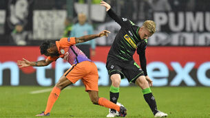 Man City draw in Germany as teams end with 10-men