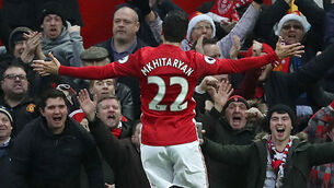 Victory comes at a price for Man United as goalscorer Mkhitaryan stretchered off