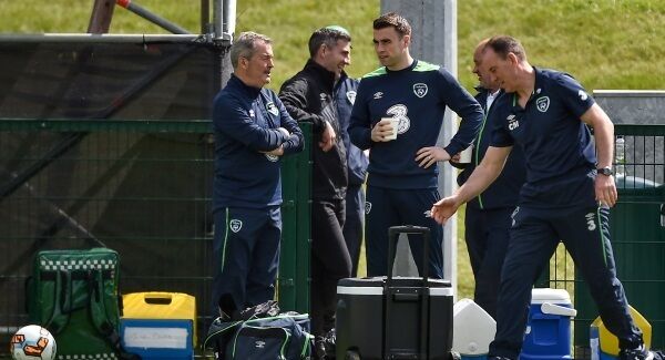 Seamus Coleman of Republic of Ireland watches on during squad training at the FAI National Training Centre in Abbotstown, Dublin. Picture: Sportsfile Seamus Coleman of Republic of Ireland watches on during squad training at the FAI National Training Centre in Abbotstown, Dublin. Picture: Sportsfile