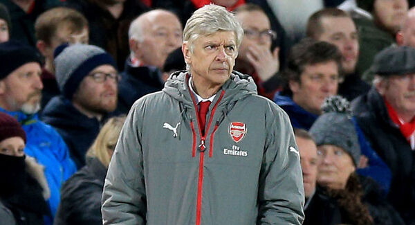 Arsenal manager Arsene Wenger during the Premier League match at Anfield, Liverpool.