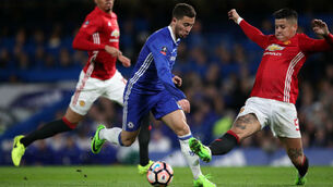 Marcos Rojo could be suspended over apparent stamp on Eden Hazard