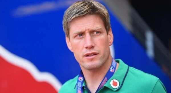 Ireland coach Ronan O'Gara ahead of the international match between Ireland and USA at the Red Bull Arena in Harrison, New Jersey, USA. Photo by Ramsey Cardy/Sportsfile
