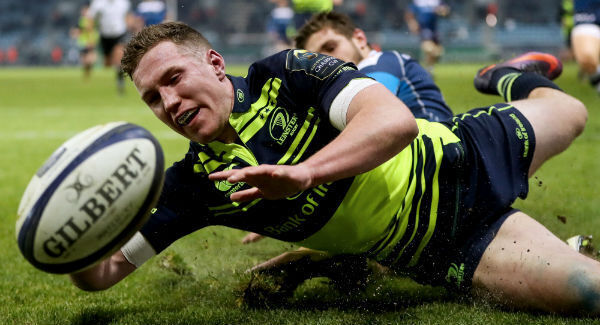 Leinster's Rory O’Loughlin scores a try that was later disallowed. Pic: INPHO/Tommy Dickson Leinster's Rory O’Loughlin scores a try that was later disallowed. Pic: INPHO/Tommy Dickson