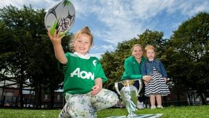 Young rugby fans flock to meet captain Niamh Briggs for Rugby World Cup trophy tour