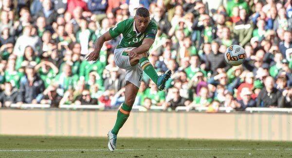 Jonathan Walters of Republic of Ireland shoots and scores his sides first goal during the FIFA World Cup Qualifier Group D match between Republic of Ireland and Austria at Aviva Stadium, in Dublin. Photo by David Maher/Sportsfile Jonathan Walters of Republic of Ireland shoots and scores his sides first goal during the FIFA World Cup Qualifier Group D match between Republic of Ireland and Austria at Aviva Stadium, in Dublin. Photo by David Maher/Sportsfile