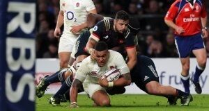 England's Nathan Hughes in action during the RBS 6 Nations match at Twickenham Stadium, London. PRESS ASSOCIATION Photo England's Nathan Hughes in action during the RBS 6 Nations match at Twickenham Stadium, London. PRESS ASSOCIATION Photo