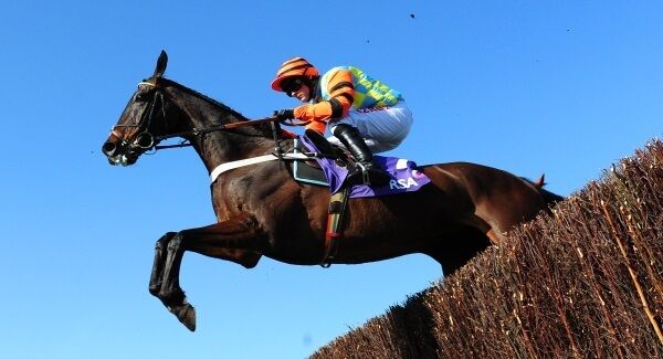 Mite Bite ridden by Nico de Boinville on their way to winning the RSA Novices’ Chase. PRESS ASSOCIATION Photo.