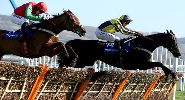Willoughby Court ridden by David Bass (right) beats Neon Wolf ridden by Noel Fehily. Pic: Inpho/Dan Sheridan