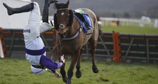 Irish jockey escapes injury after spectacular fall