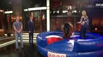 The Late Late Show had a bucking bronco competition - seriously