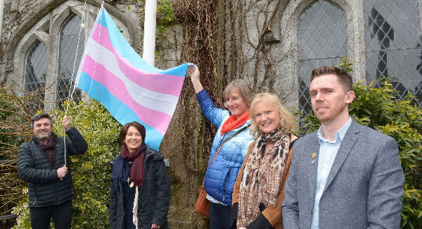 Transgender Pride Flag flying at UCC. Photos: John Sheehan Photography.
