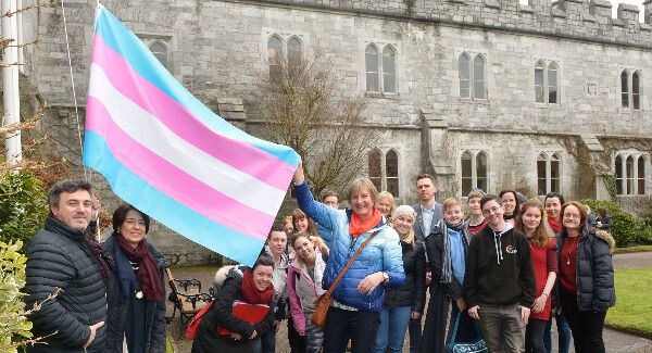Transgender Pride Flag flying at UCC. Photos: John Sheehan Photography.