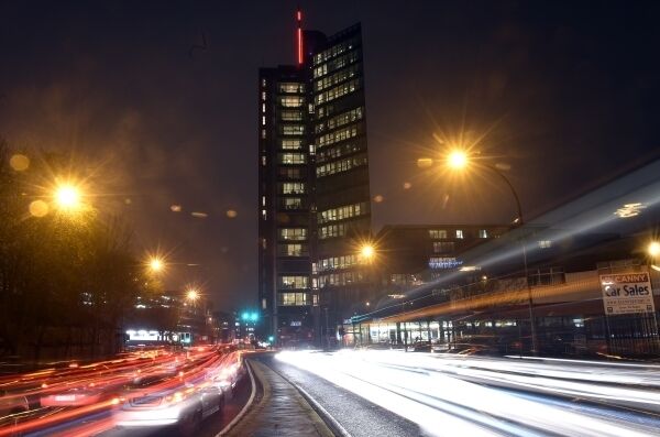 The Elysian's more than 200 apartments with their lights switched on in Cork tonight. Pic: Dan Linehan.