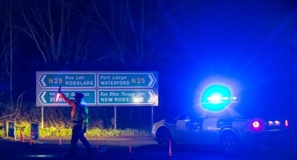 Gardaí at the scene of the crash in Co. Wexford tonight. Pic: Patrick Browne.