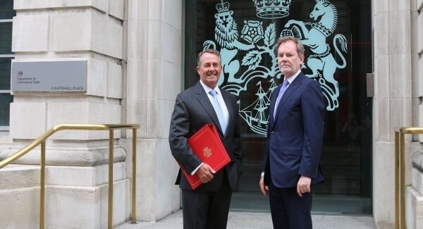 International Trade Secretary Liam Fox (left) with the Government's new chief trade negotiation adviser Crawford Falconer.