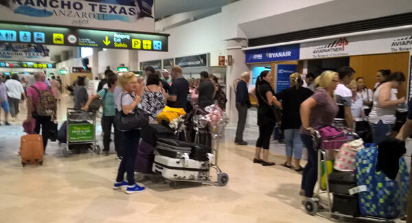 Passengers mill about as the cancellations and delays take effect. All pictures: Passenger John Fagan