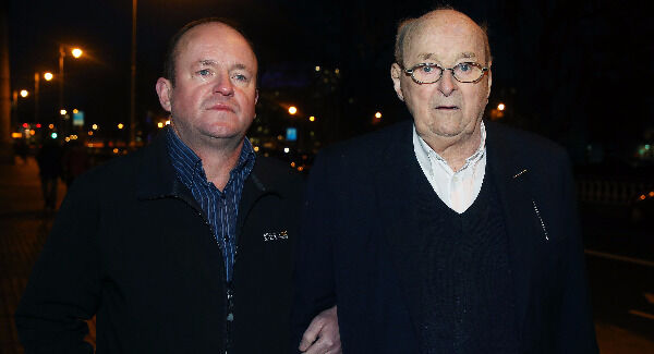 Seamus Ludlow's brother Kevin Ludlow (left) and nephew Thomas Fox outside the Four&nbsp;Courts&nbsp;in Dublin following the ruling on a bid by the family of murdered forestry worker Seamus Ludlow to have the Government set up a commission of inquiry into the 1976 killing. Picture: Brian Lawless/PA Wire